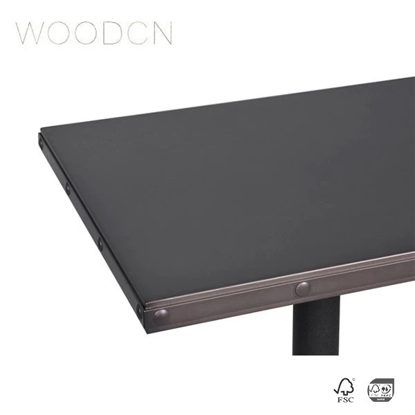 Veneer Oak Wood Leather Dining Table Top